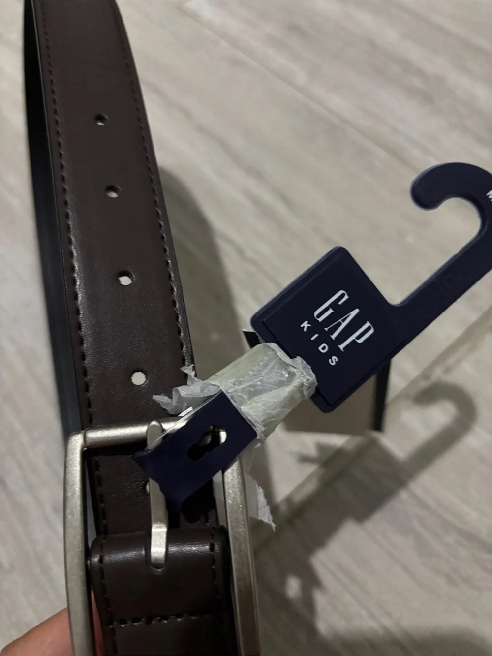 GAP Black Brown Kids Reversible Belt with Silver Buckle